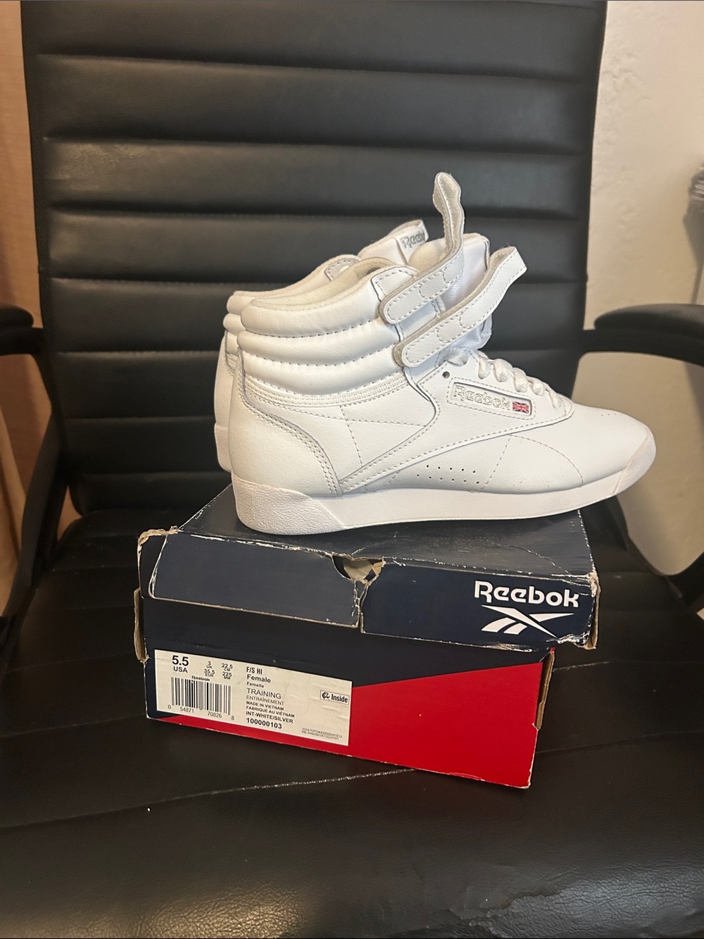 Reebok Classic - women’s  White High-Top Sneakers with Double Strap